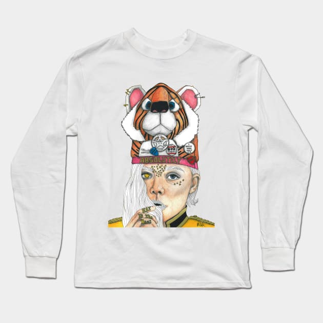 Tiger girl Long Sleeve T-Shirt by paulnelsonesch